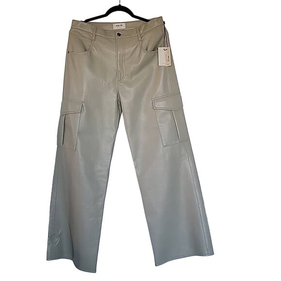NWT Agolde Recycled Leather Minka Wide Leg Cargo Pants in Toast 30